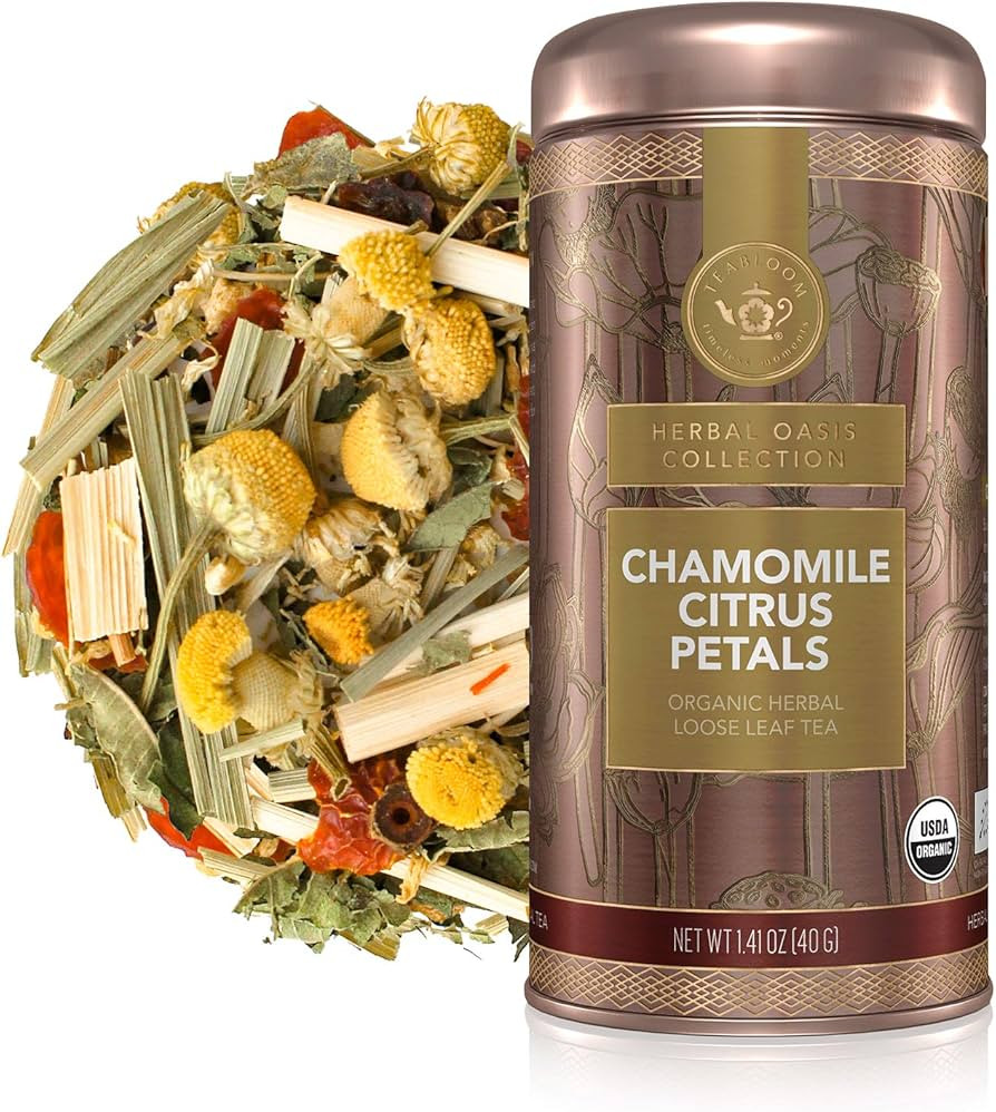 Teabloom Organic Herbal Tea, Chamomile Citrus Petals Loose Leaf Tea, Relaxing Chamomile Blend, US... | Amazon (US)