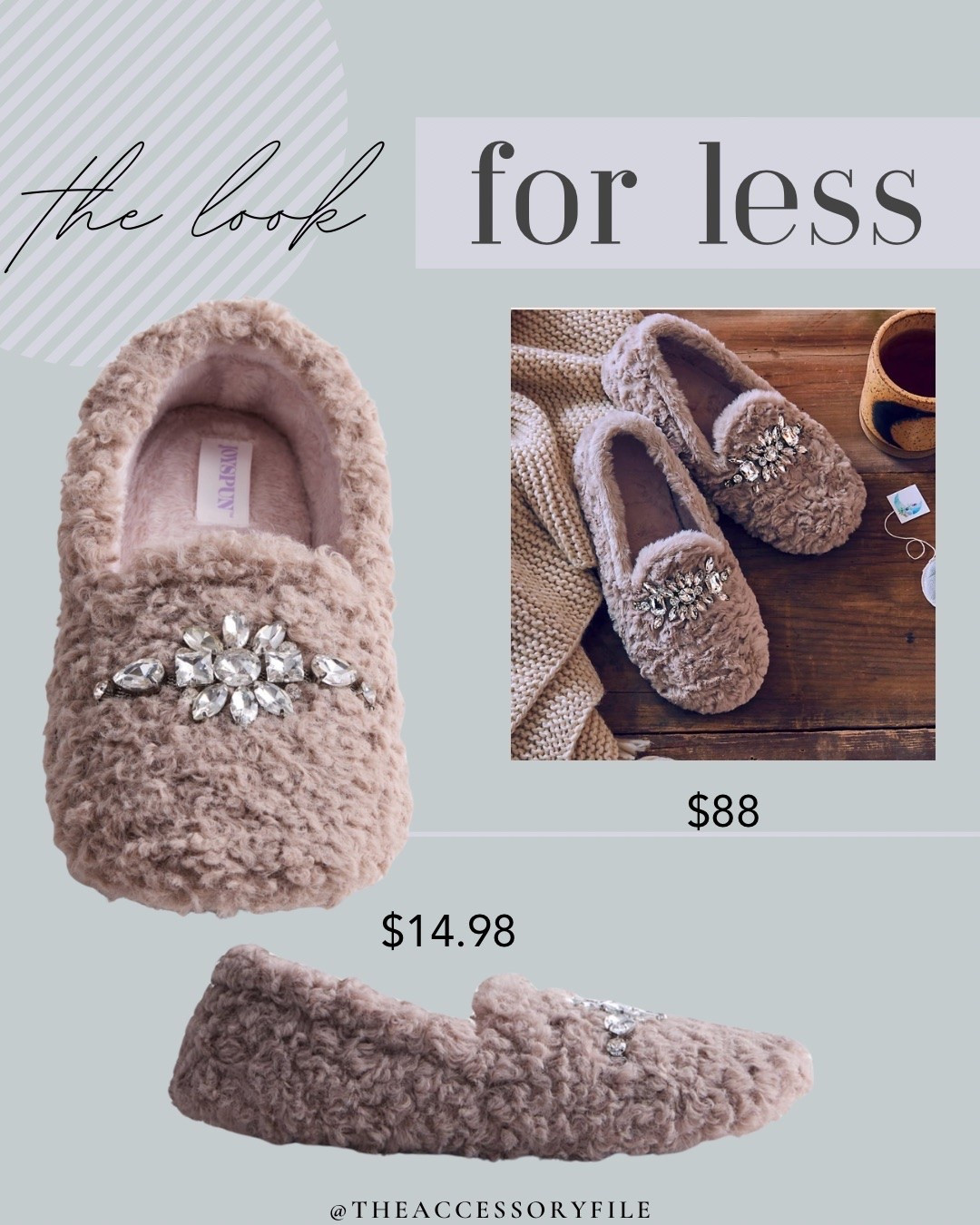 TRENDING: embellished slippers! The Walmart version looks nearly identical to the $88 pair! They also come in a pretty blue.

#LTKSeasonal #LTKgrwm