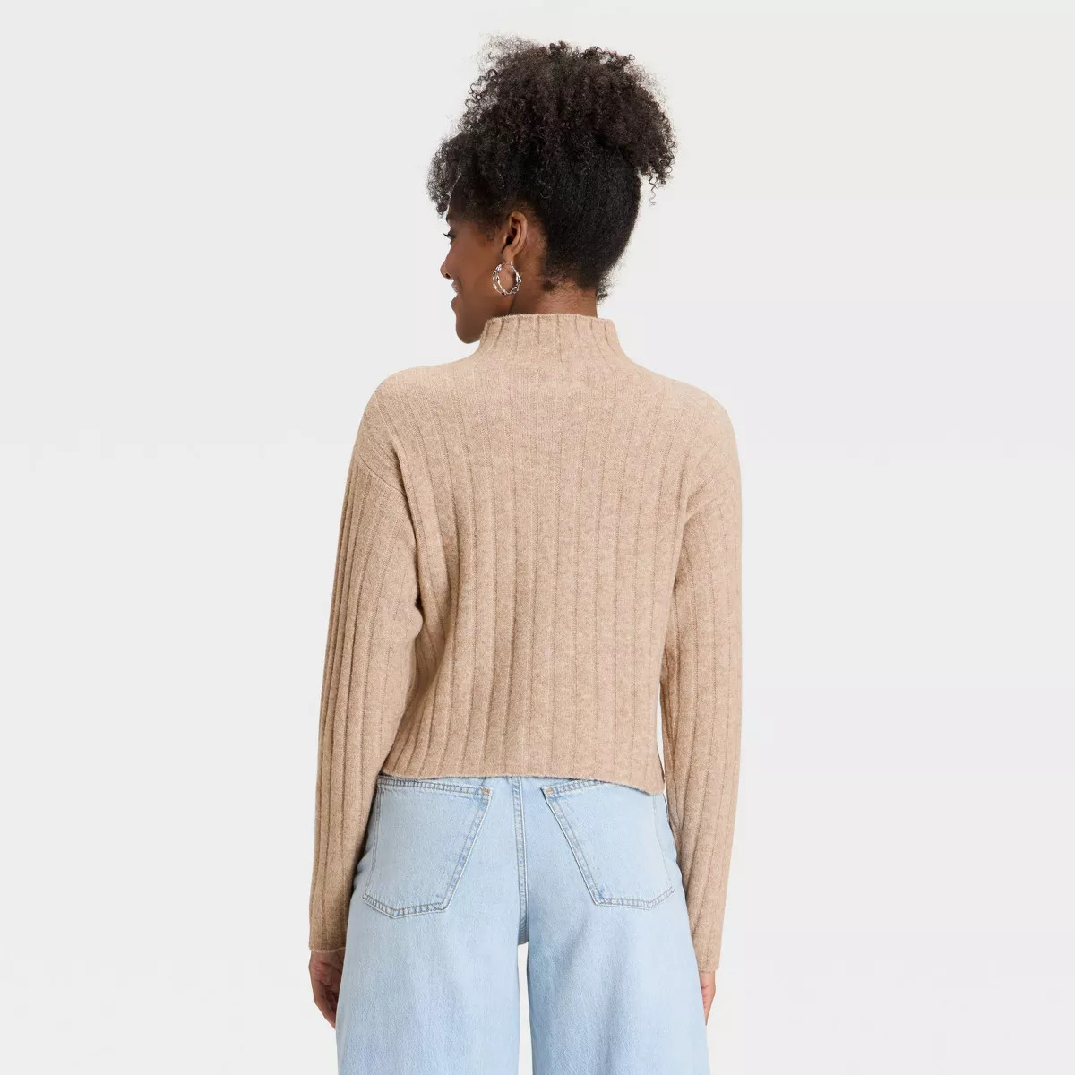 Women's Ribbed Mock Turtleneck Pullover Sweater - Universal Thread™ | Target