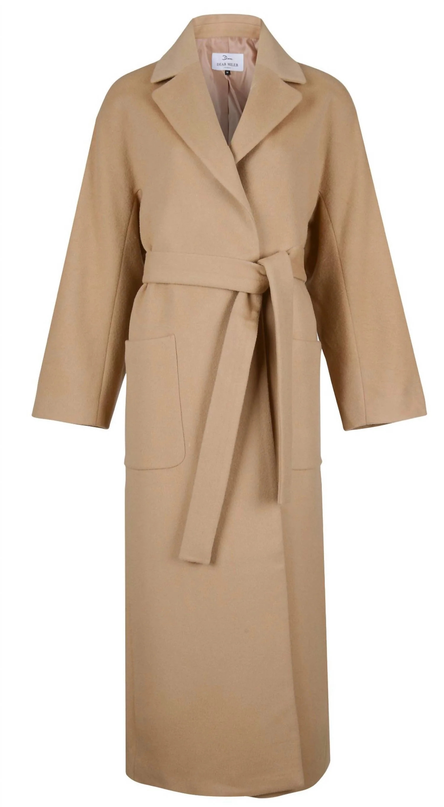 Wool Long Coat In Camel | Shop Simon