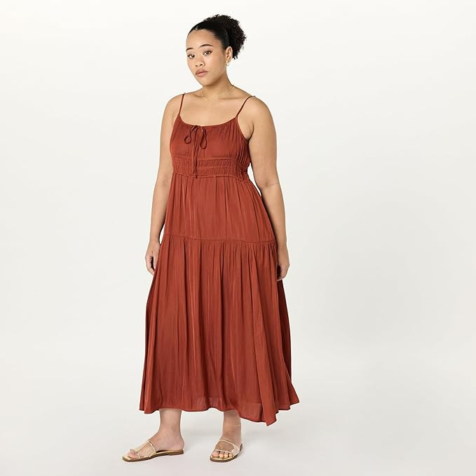 The Drop Women's Tavia Tie-Front Tiered Maxi Dress | Amazon (US)