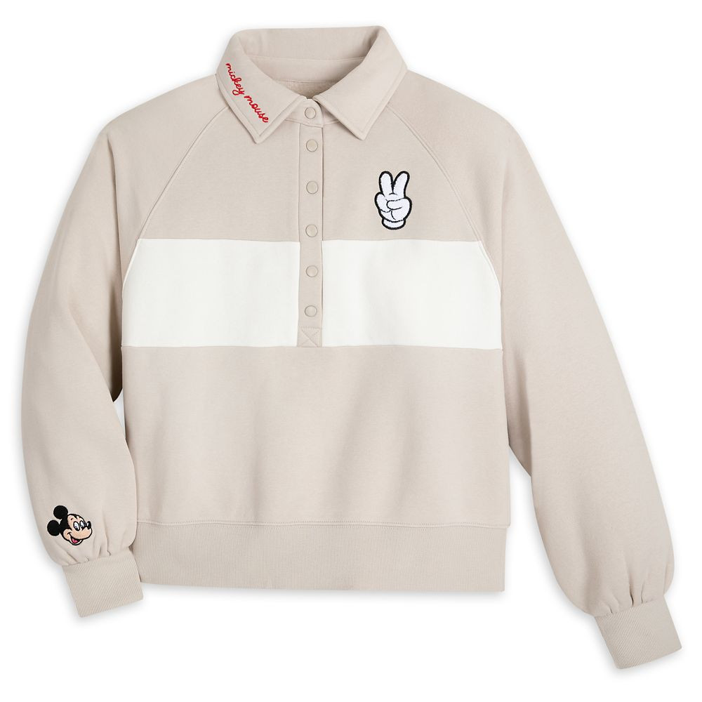 Mickey Mouse Peace Sign Sweatshirt for Women | Disney Store