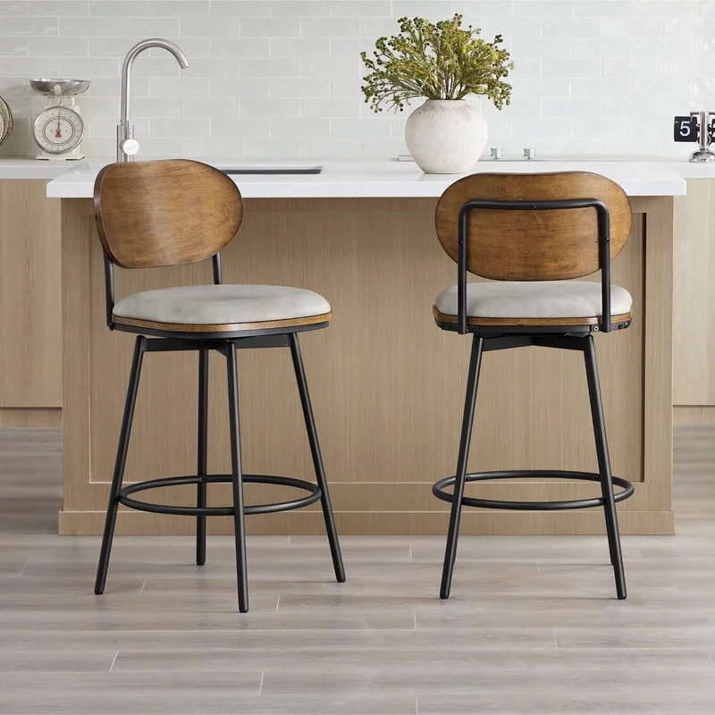 CHITA Swivel Counter Bar Stool with Metal Legs Set of 2 | Walmart (US)