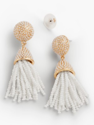 Seed-Bead Tassel Earrings | Talbots