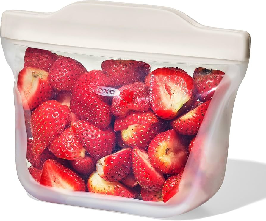 OXO Good Grips Silicone Reusable Bag – Stand-Up Snack (12 oz) – Oat | Amazon (US)