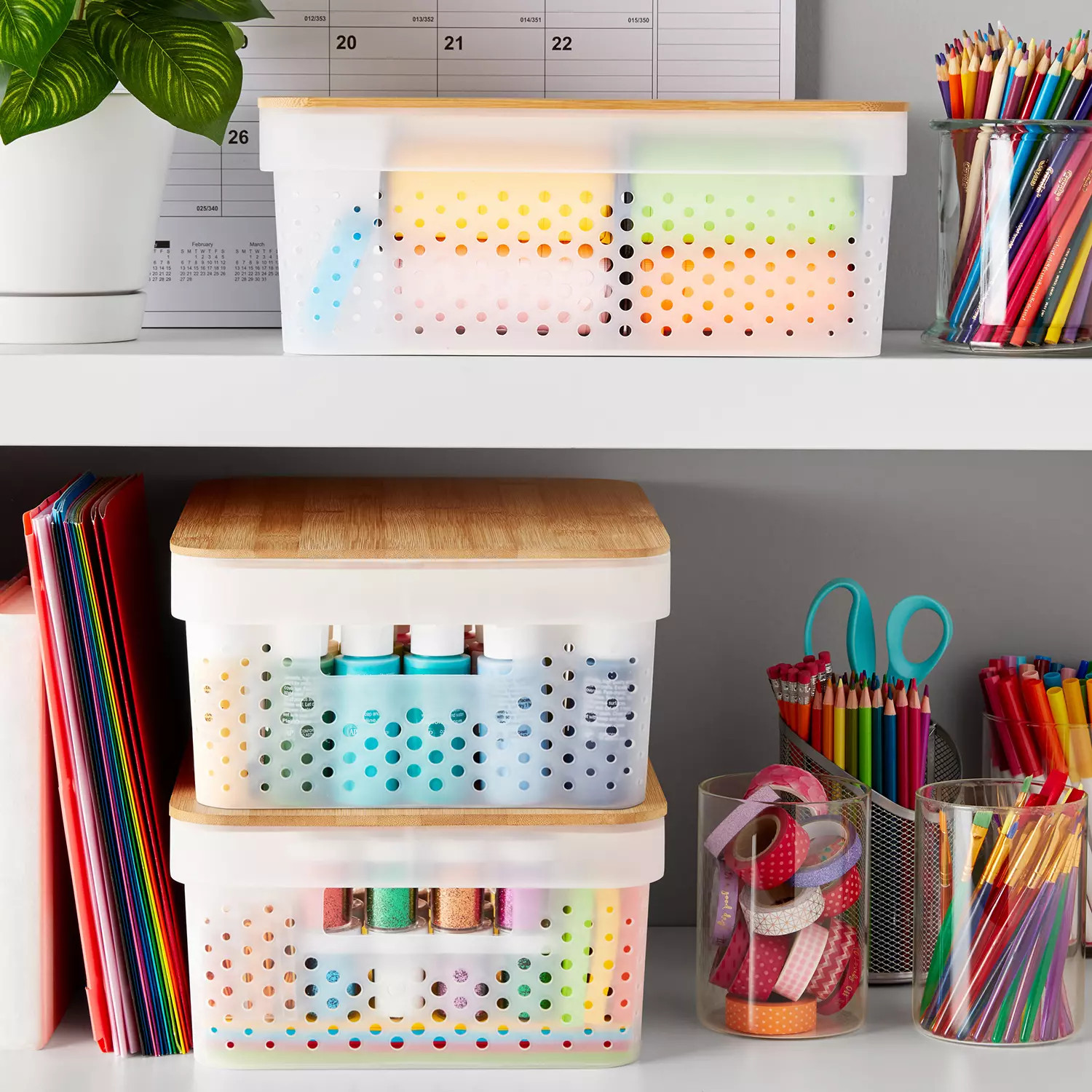 Member's Mark Multipurpose Vented Storage Bins with Bamboo Lids (Set of 3) | Sam's Club