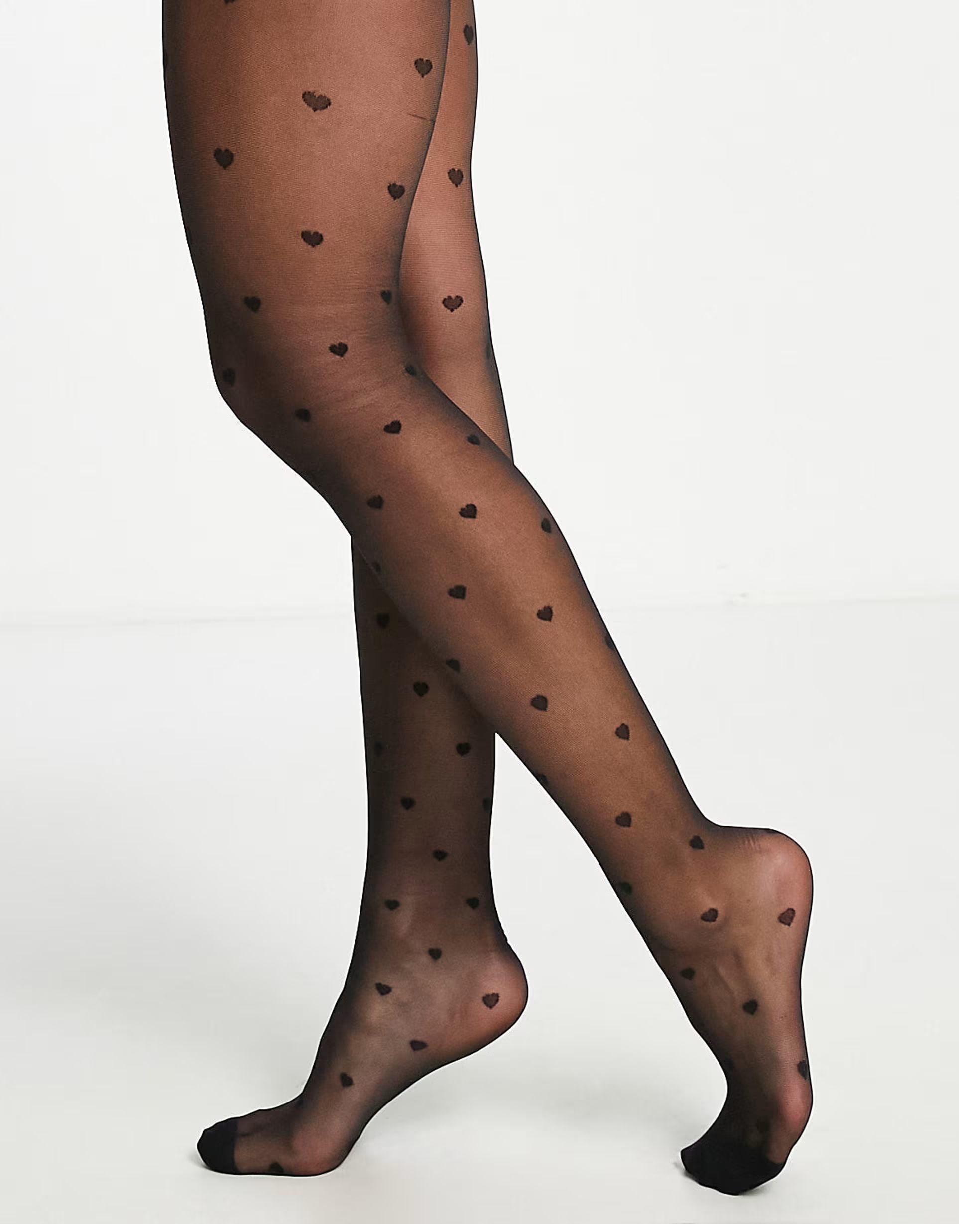 ASOS DESIGN 20 denier all over heart tights in black | ASOS (Global)