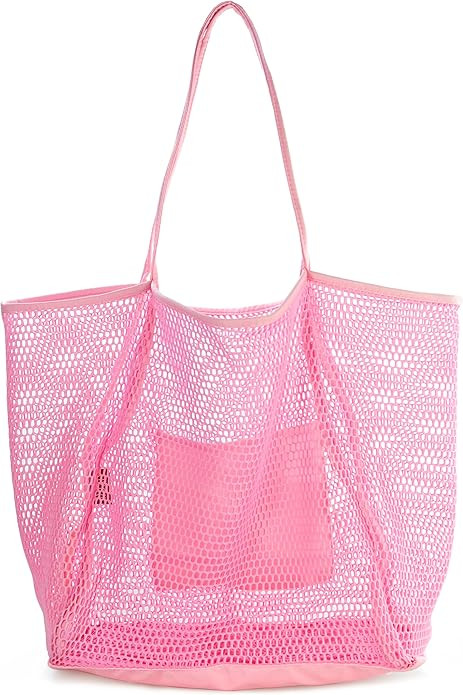 HOXIS Mesh Beach Tote Womens Shoulder Handbag | Amazon (US)