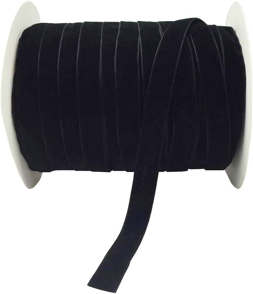 10 Yards Velvet Ribbon Spool (Black, 5/8") | Amazon (US)