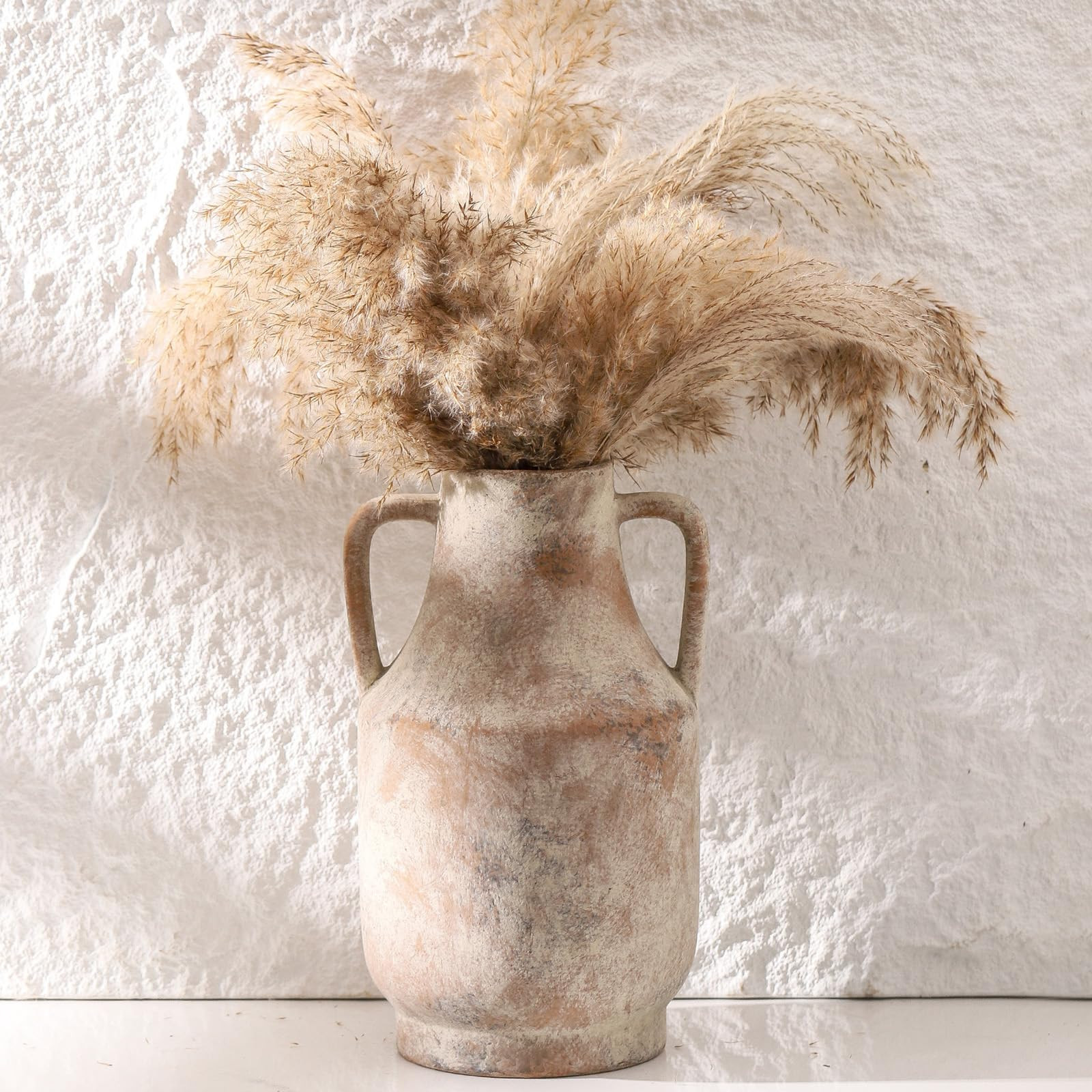 Mitt&Ditt Ceramic Flower Vase with Handles, 11 inch Tall Vase for Centerpieces, Large Decorative ... | Amazon (US)