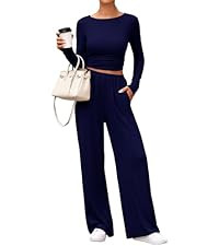 PRETTYGARDEN Women 2 Piece Outfits 2025 Fall Sweatsuits Crewneck Sweatshirt Wide Leg Sweatpants L... | Amazon (US)