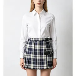 Tulik - Set: Collared Bow Neck Tweed Button Jacket + Mid Rise Plaid Mini A-Line Skirt | YesStyle Global