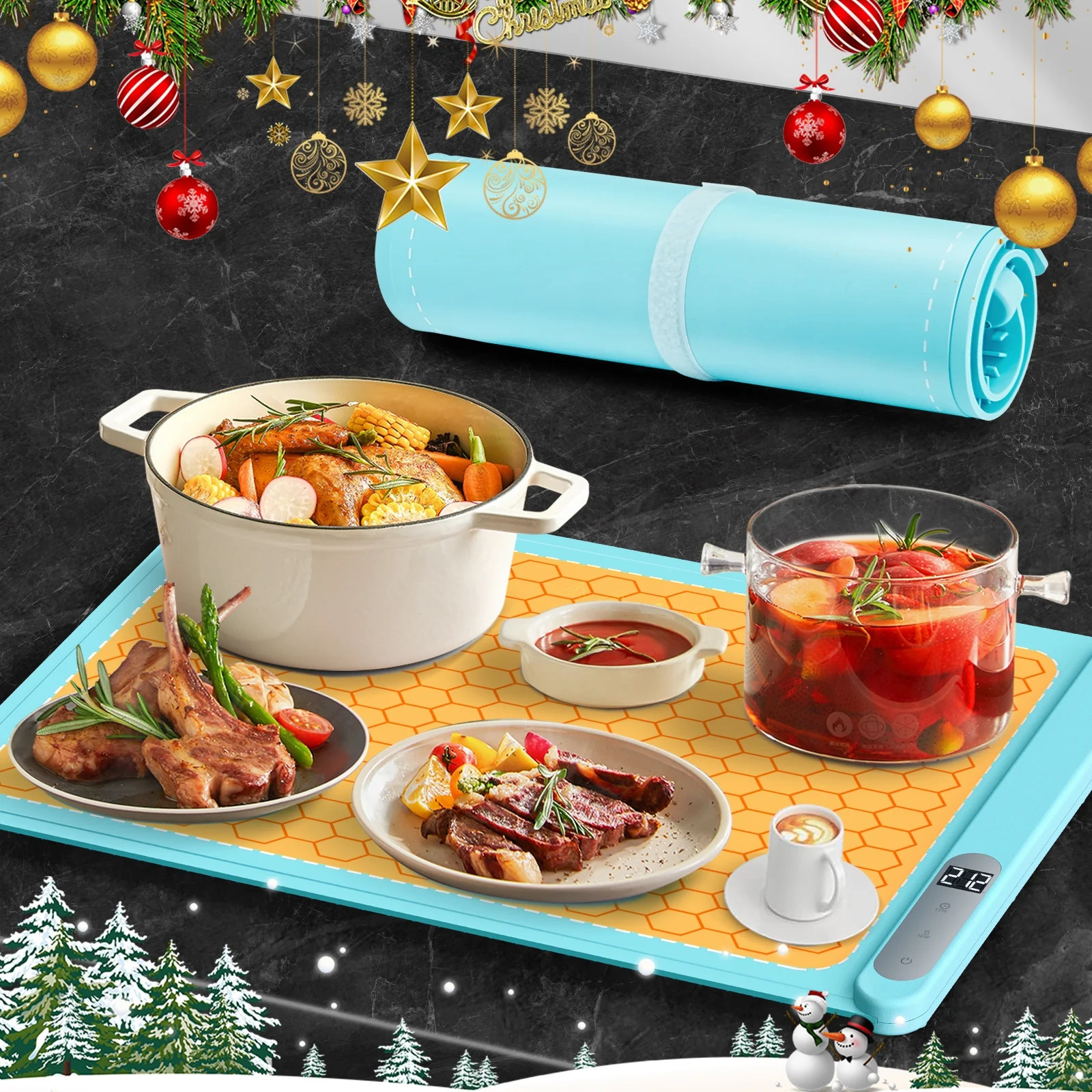 Electric Warming Tray with Adjustable Temperature, Portable Graphene Nano Silicon Food Warming Ma... | Walmart (US)