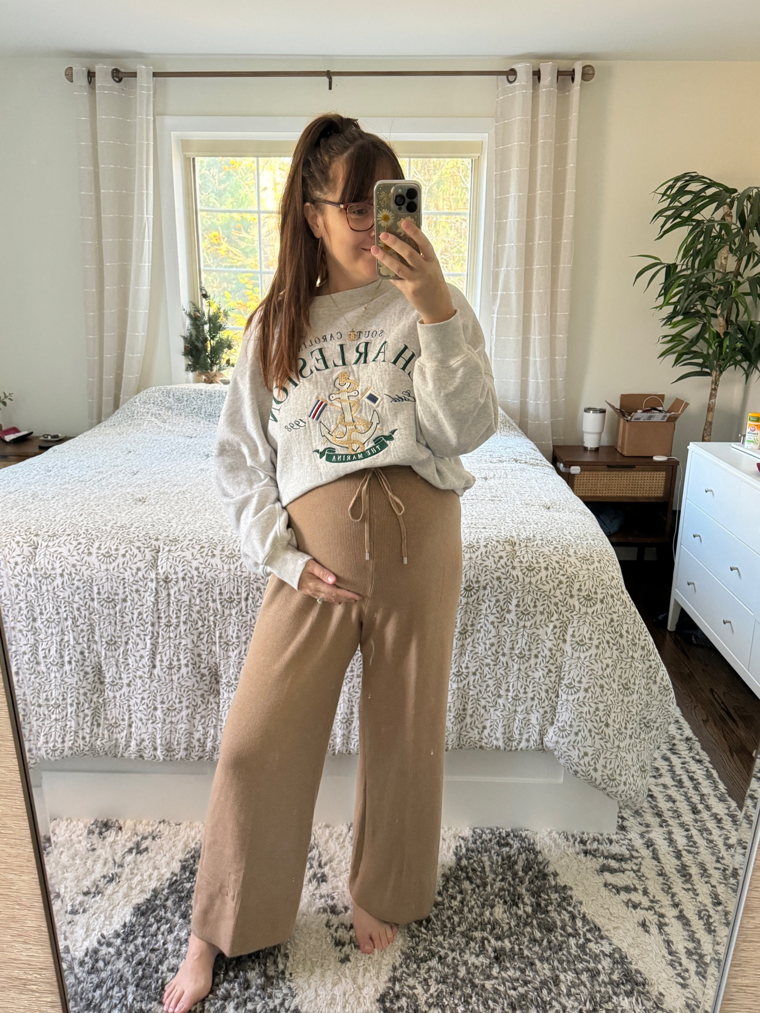 I’ve become so obsessed with styling maternity outfits for the bump! If you need a pregnancy outfit idea especially for winter these maternity pants are SO comfy and warm. I went true to my normal size. They sit up nice and high and I love that I feel like I can wear them out in public as pants. I tucked this sweatshirt into my bra for the cropped look. 

Bump friendly outfit, maternity outfit, maternity style, pregnancy outfit, pregnancy style, winter pregnancy outfit, maternity pants

#LTKMidsize #LTKBump #LTKSeasonal