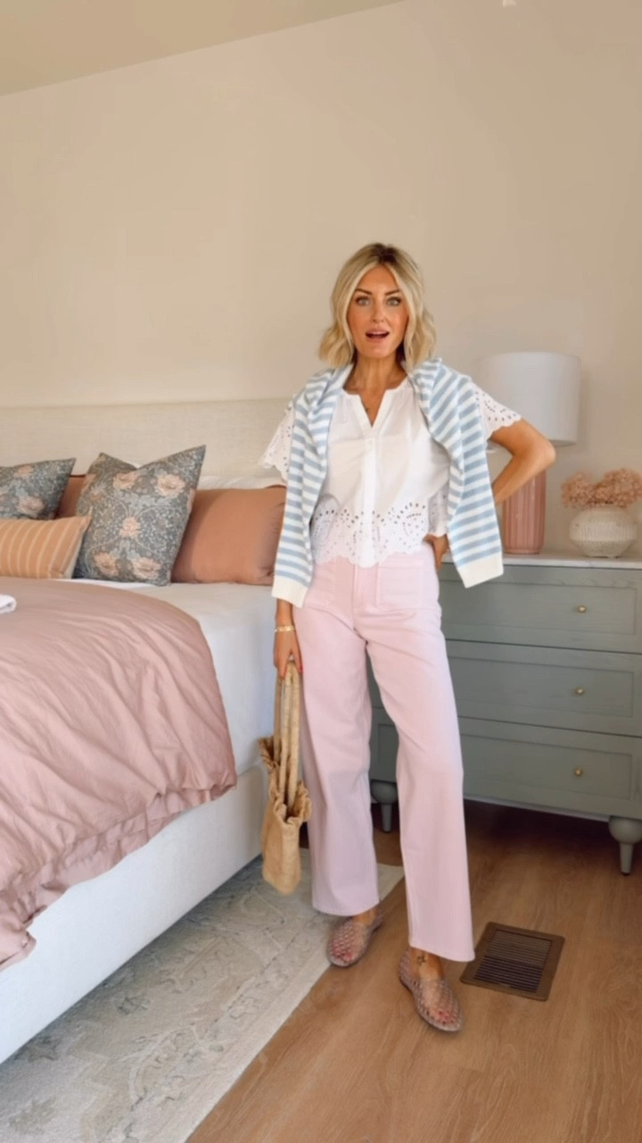 Love this spring look! I just recently got this white eyelet blouse - I already had it in the pink! I cut the strings off it because I think it instantly elevates this top! Wearing S/4!

Loverly Grey, Target, white blouse, spring outfit, spring look 

#LTKSeasonal