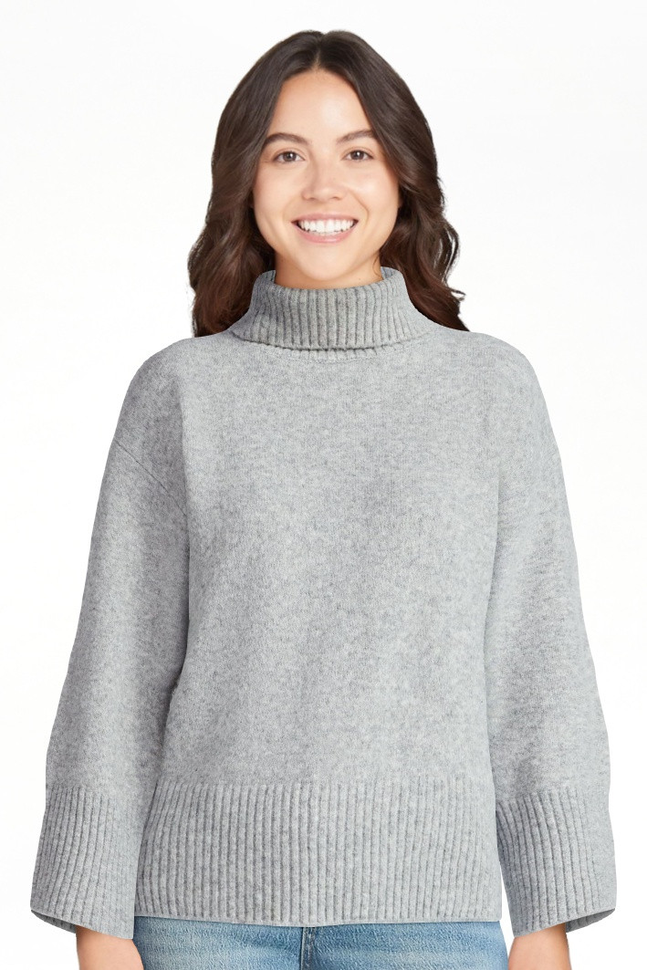 Time and Tru Women's Chunky Turtleneck Pullover Sweater with Long Sleeves, Mid-weight, Sizes XS-X... | Walmart (US)