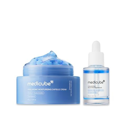 medicube Hyaluronic Moisture Boosting Duo: Hyaluronic Acid Capsule Cream and Hyaluronic Serum Set | Deep Hydration, Moisture Lock, and Plumping Care for Smooth, Healthy, and Dewy Skin | Amazon (US)