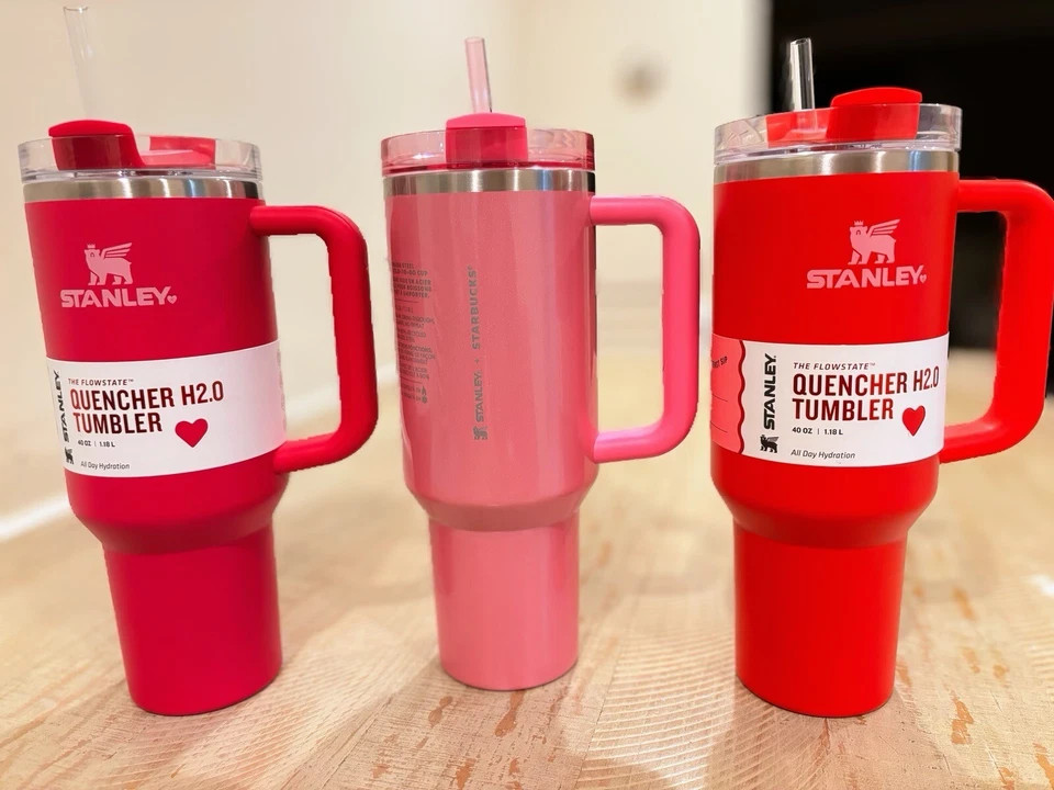 Stanley x Starbucks & Target Valentine's Exclusive 40oz Tumbler Bundle - In Hand | eBay US