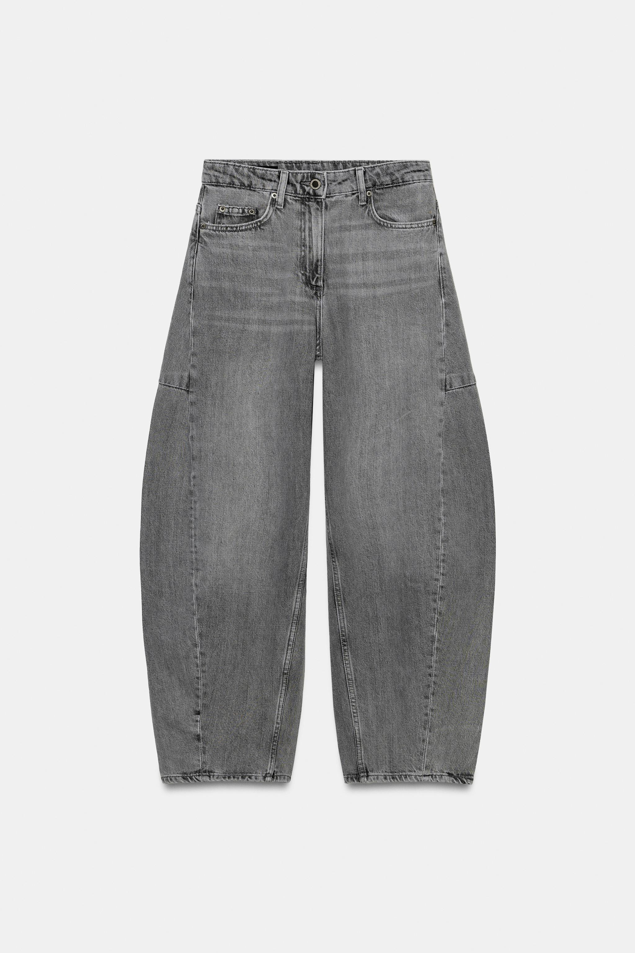 ZW COLLECTION ANKLE BALLOON MID-WAIST JEANS | Zara US