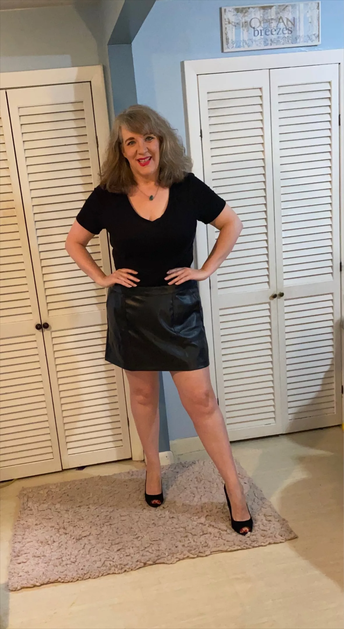 Leather-Like Mini Skirt, 16.5 curated on LTK