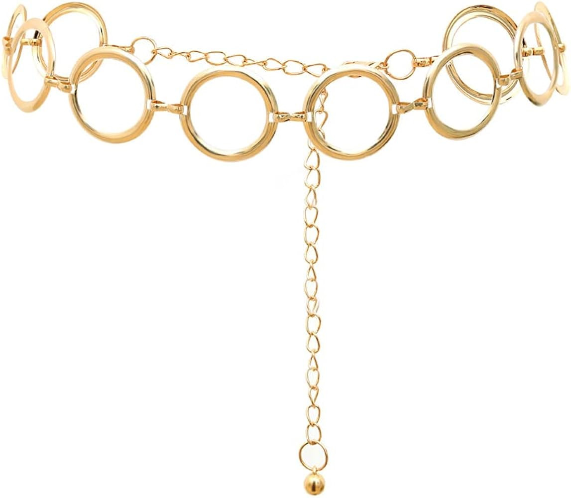S Size Alloy Waist Chain Body Chain for Women Waist Belt Belly Chain Adjustable Body Harness for ... | Amazon (US)