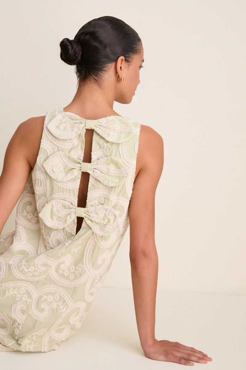 Celadon Scroll Embroidered Portia Dress | Tuckernuck (US)