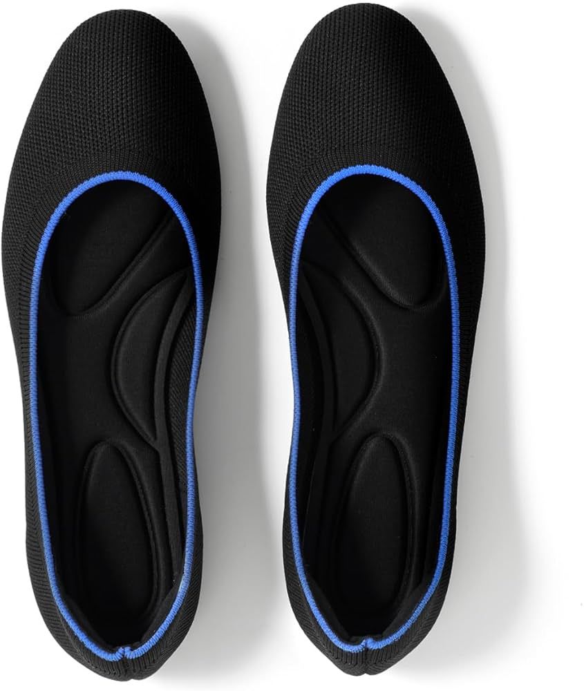 TIJN Women's Machine Washable Ballet Flats Shoes Comfortable Casual Slip on Flats Round-Toe Style... | Amazon (US)