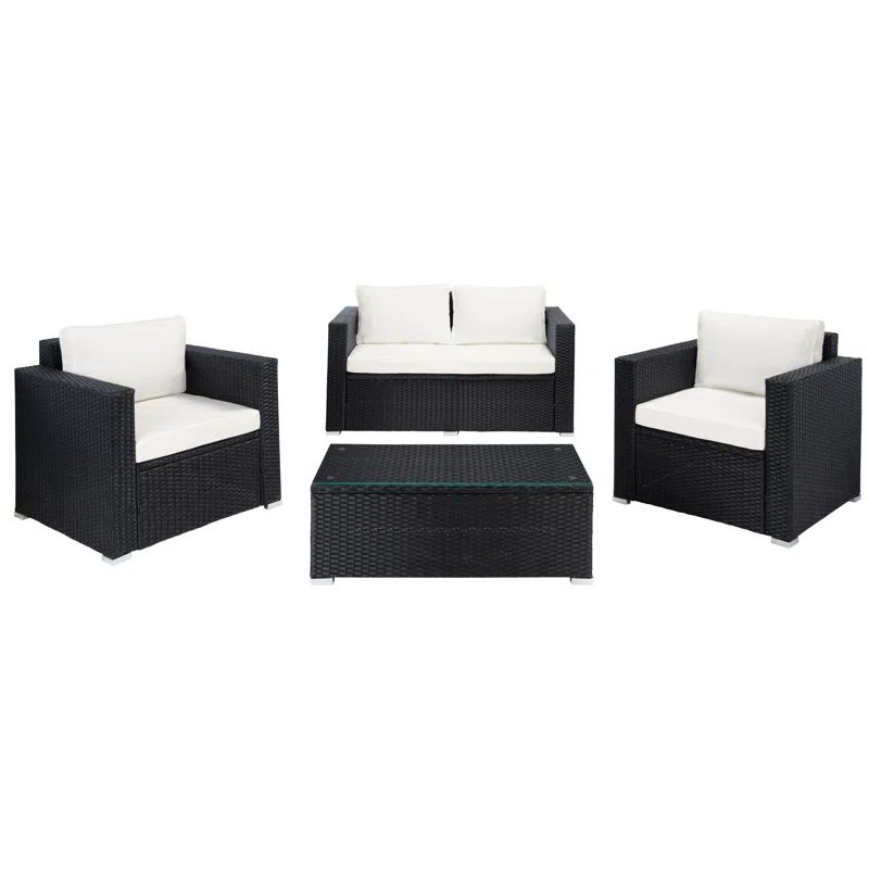 Hardesty Wicker 4 - Person Outdoor Seating Group with Cushions | Wayfair North America