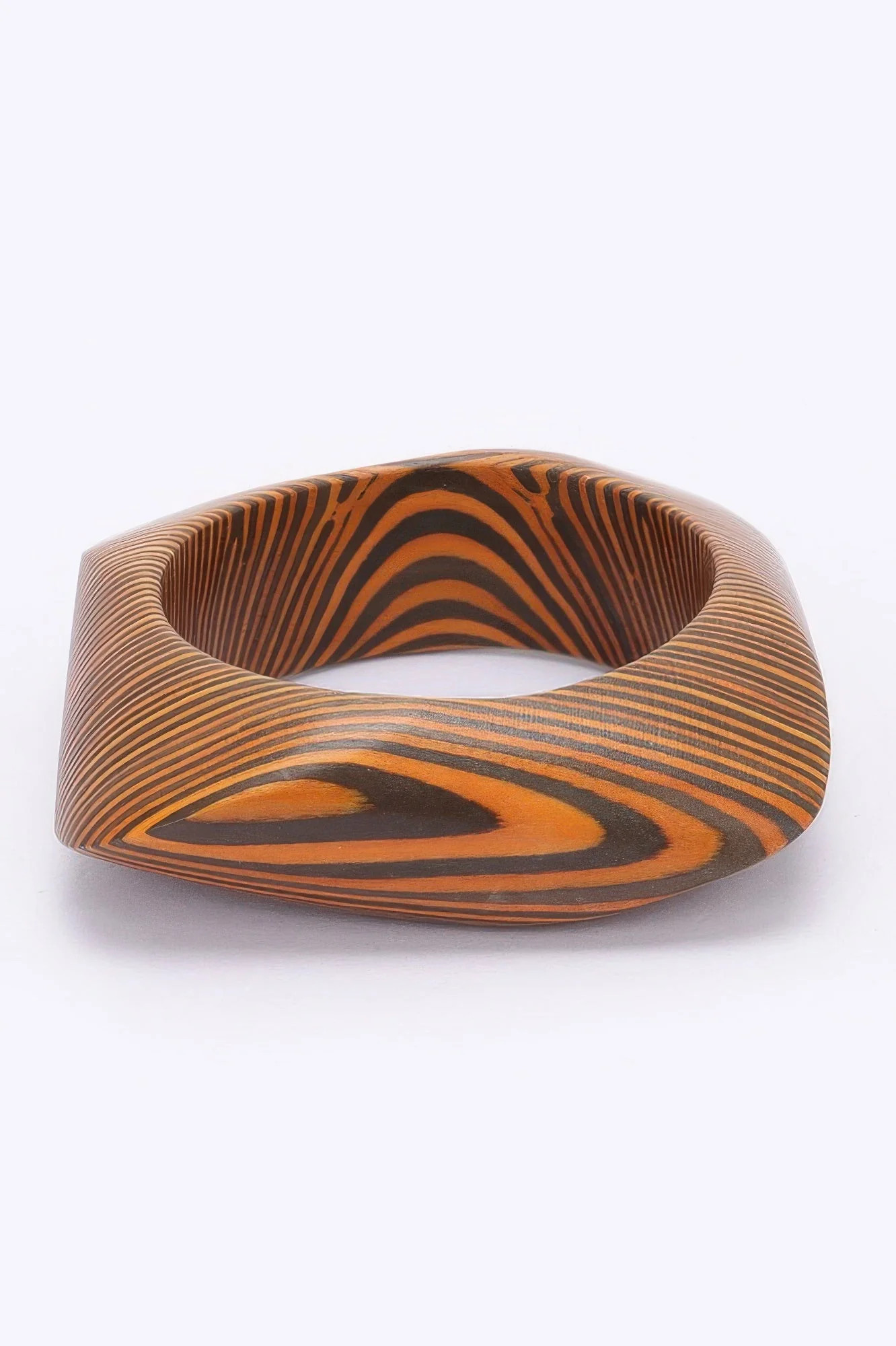 Bold Wood Bracelet Smooth Curves and Natural Finish | Shop Simon