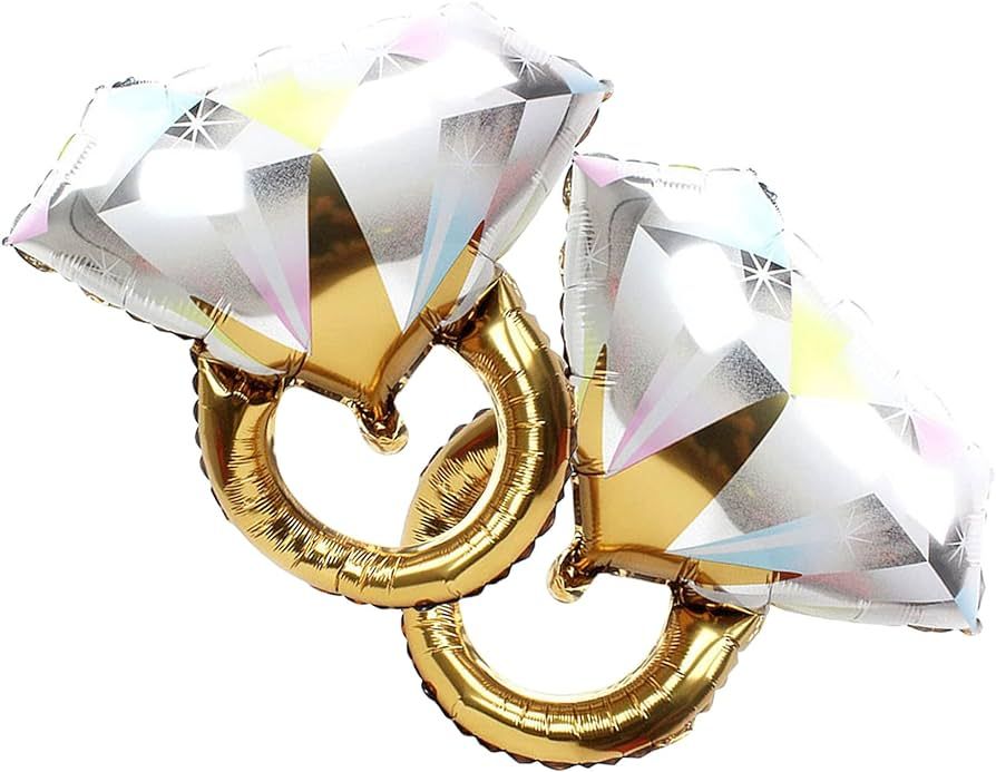 2Pcs Diamond Ring Aluminum Balloon,Wedding Bridal Shower Marriage Engagement Party Supplies | Amazon (US)