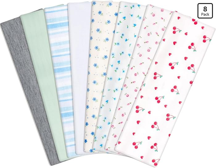 obeoby Floral Stripe Headbands for Music Festival Outfits, Cherry Hairbands for Teen Girls Daily ... | Amazon (US)