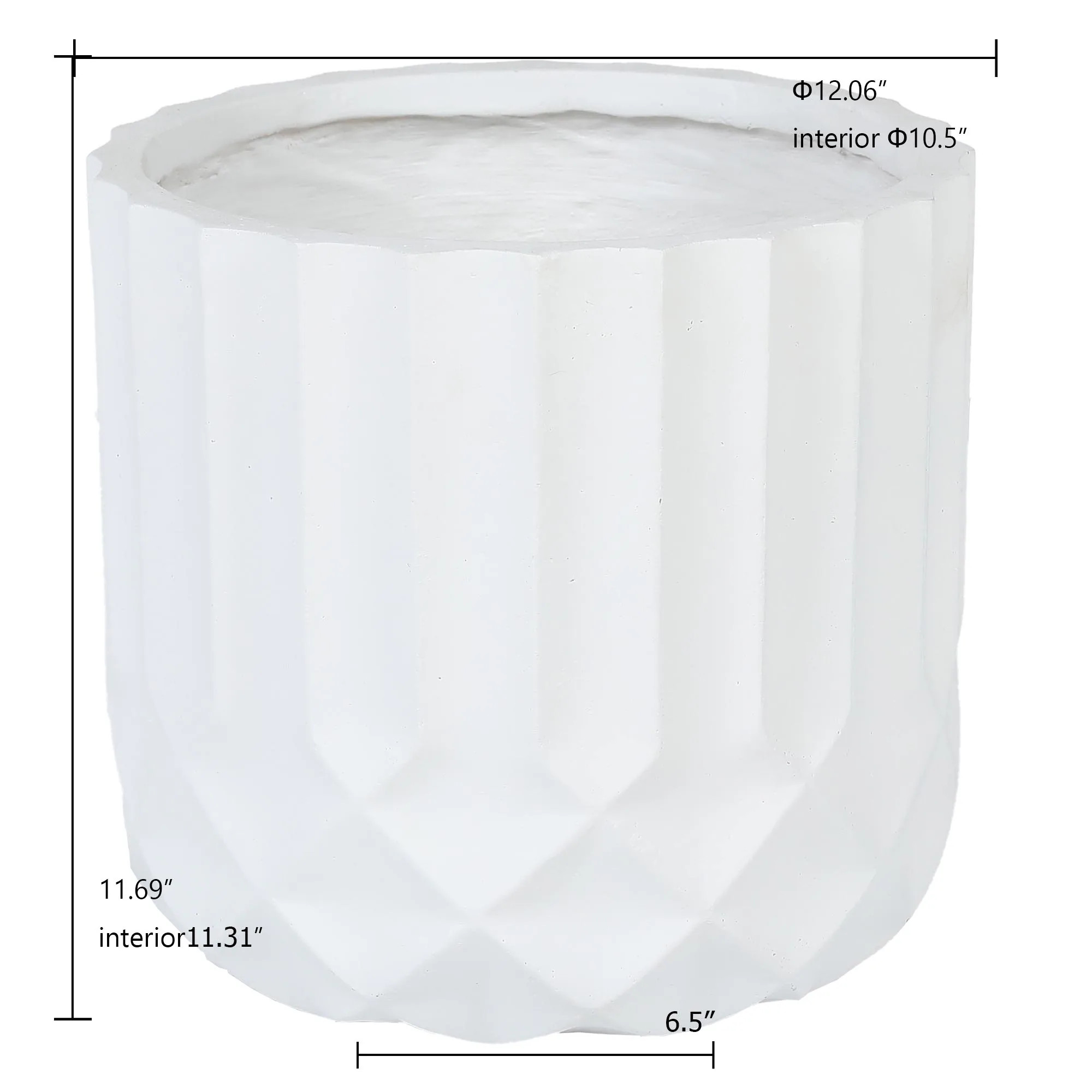 Round Modern Indoor or Outdoor White MgO Planter | Bed Bath & Beyond