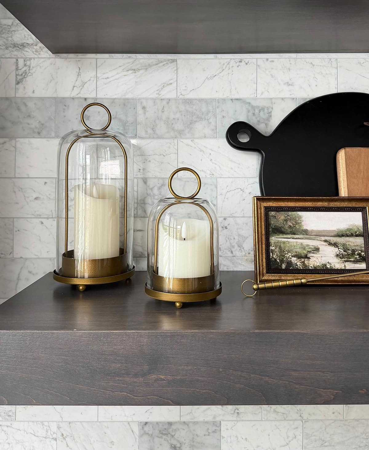 Pottery Barn look for less! 🤩 I was not expecting this Amazon find to be so pretty!! ✨

I’ve styled these in a few places and they look amazing everywhere! They also come in different colors 😊 #amazonhome #inspiremehomedecor #amazonhomefinds Flickering candles, glass cloche, coffee table decor, open shelf decor 

 

#LTKSeasonal #LTKHome