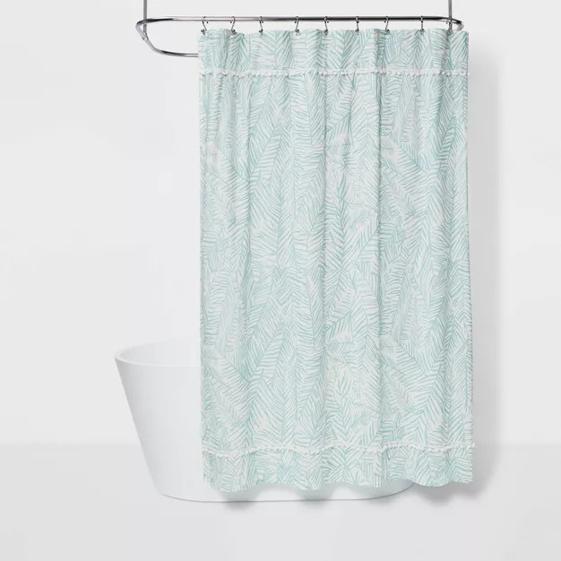 Caribbean Leaf Shower Curtain Aqua - Opalhouse™ | Target