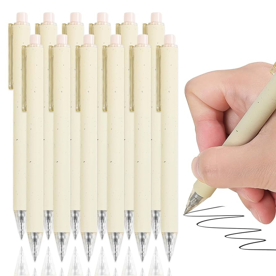 Gel Pens for Note Taking 12PCS RIANCY Black Ink Fine Point Pen Black Gel Pens Quick Dry Ink 0.5mm... | Amazon (US)