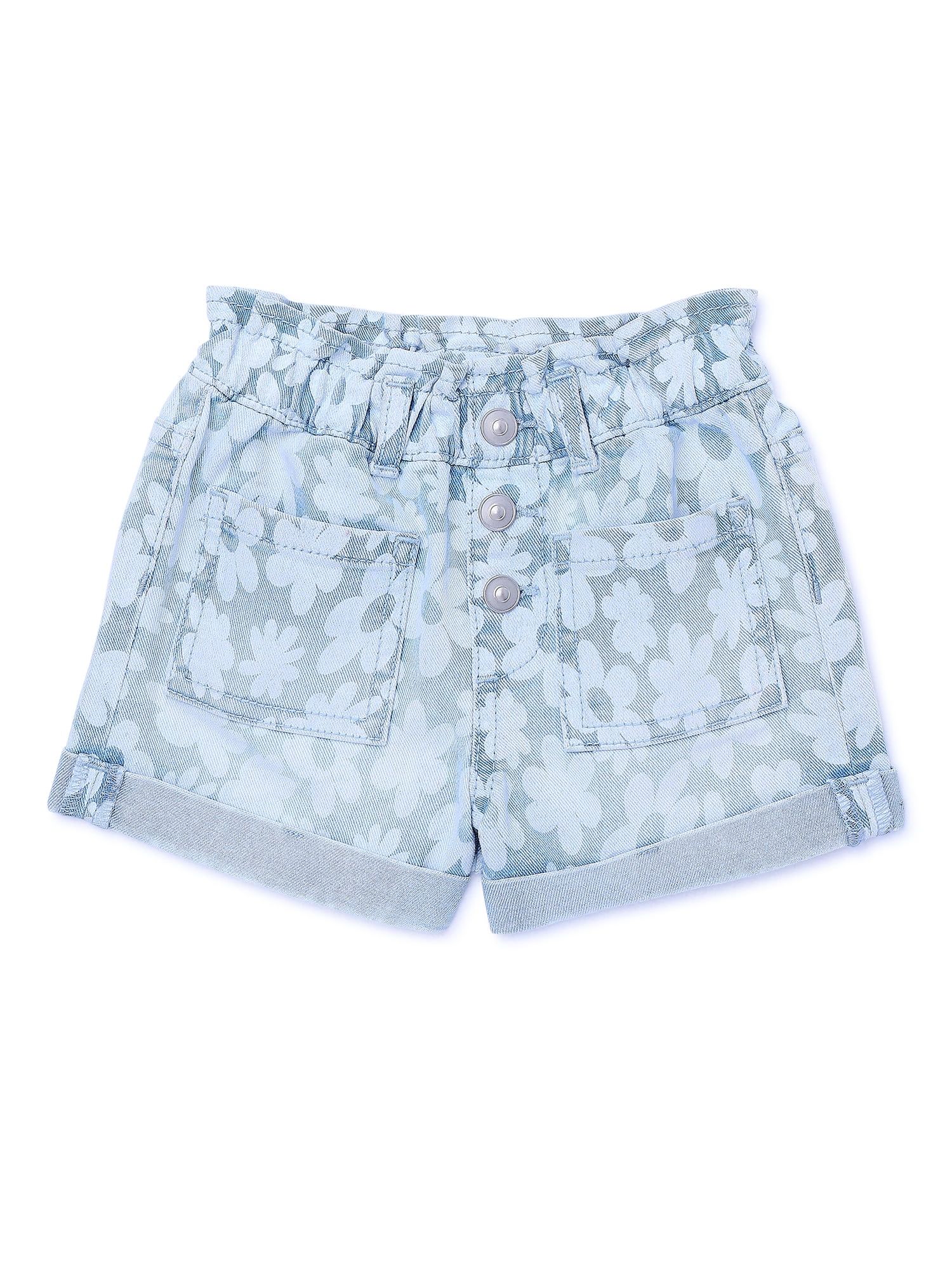 Wonder Nation Toddler Girls Floral Denim Shorts, 12 Months-5T - Walmart.com | Walmart (US)