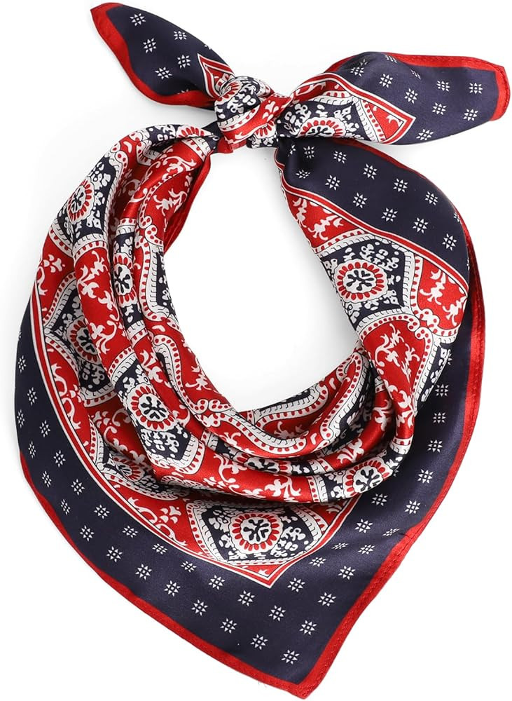 Amyzavls 100% Mulberry Silk Scarf for Women, 21 Inch Small Square Silk Neckerchief, Real Silk Hea... | Amazon (US)
