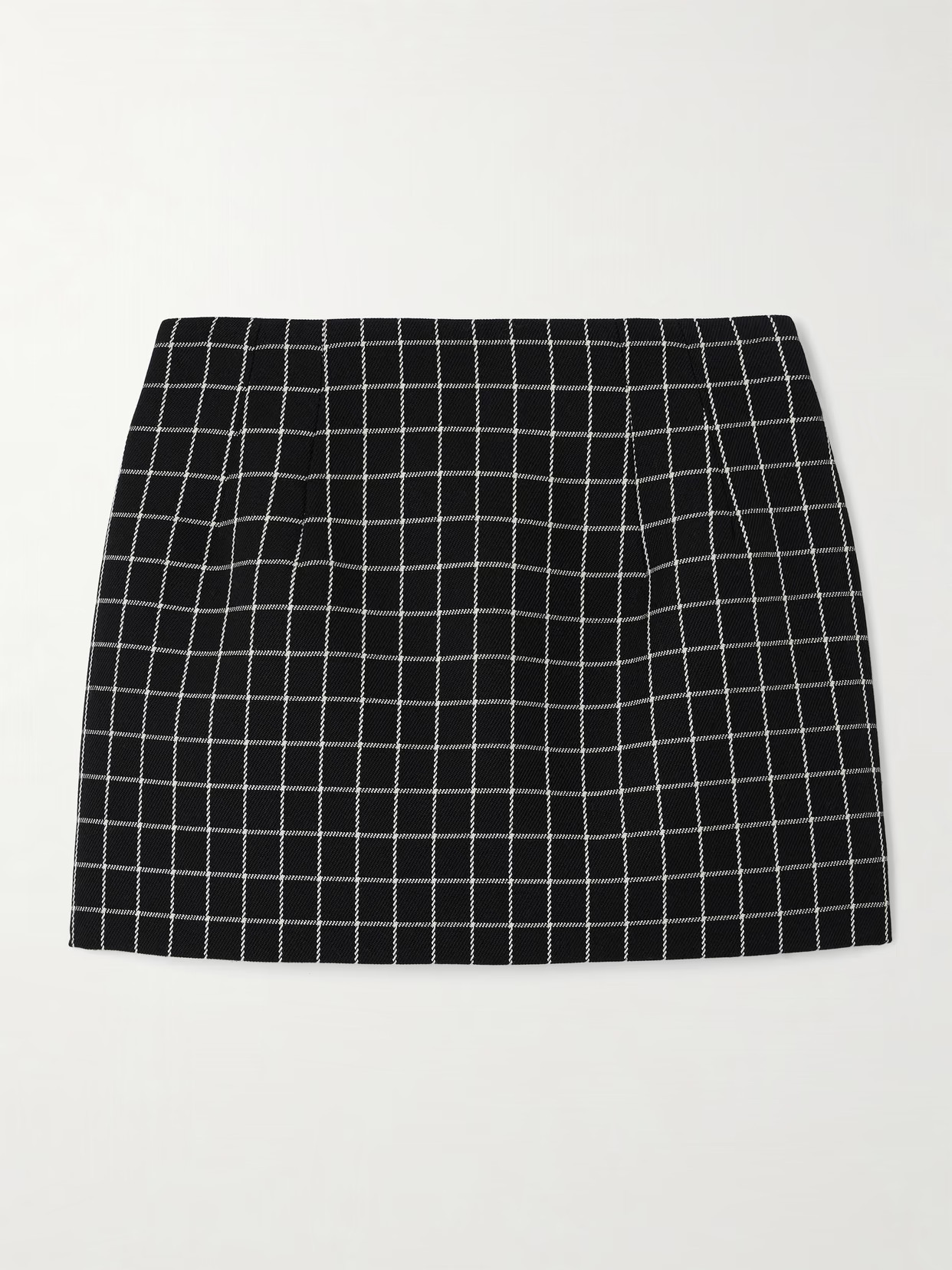 WARDROBE. NYC - Contour Checked Wool-twill Mini Skirt - Black | NET-A-PORTER (US)