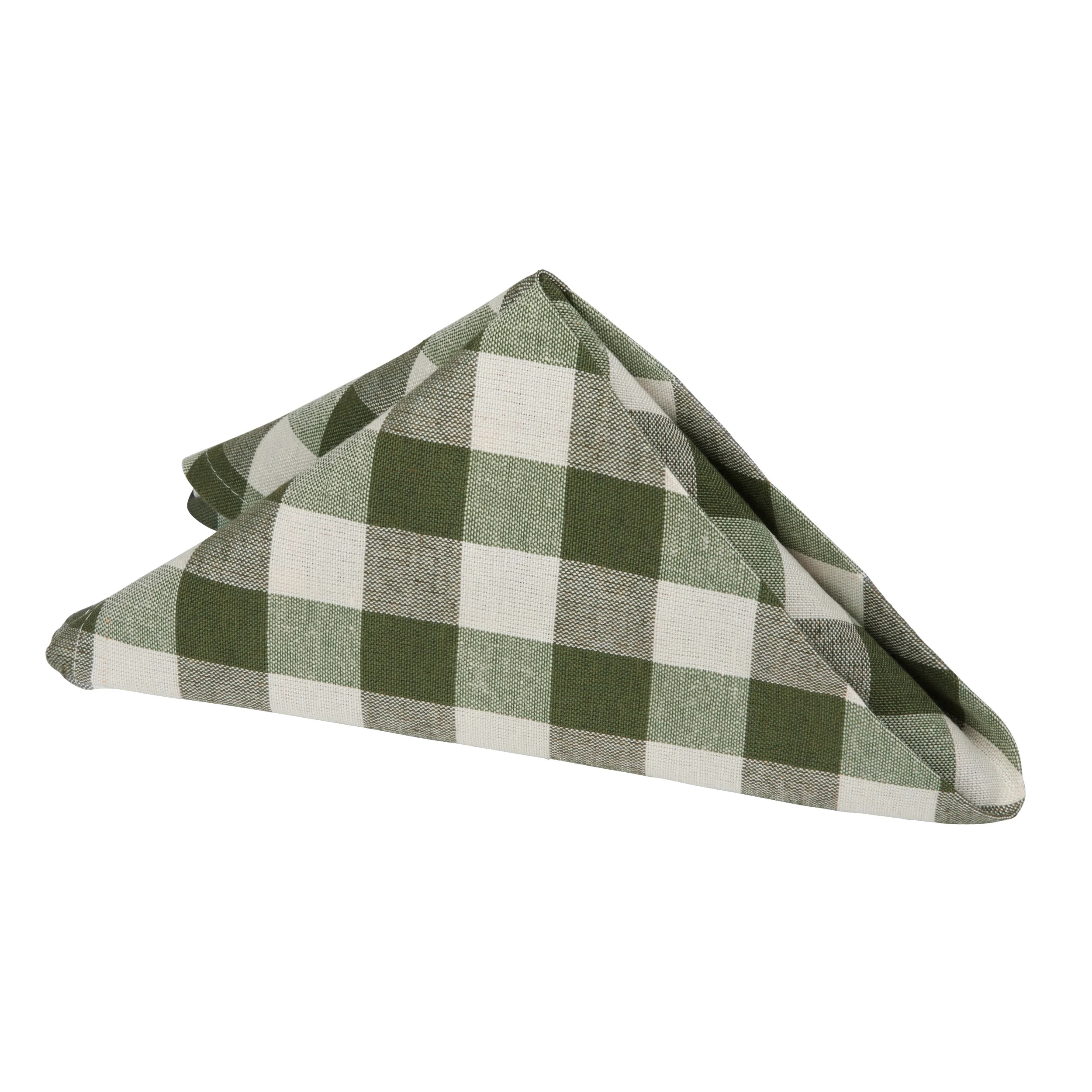 Achim Buffalo Check Polyester/Cotton Dinner Table Napkins - Sage - Set of Four | Walmart (US)