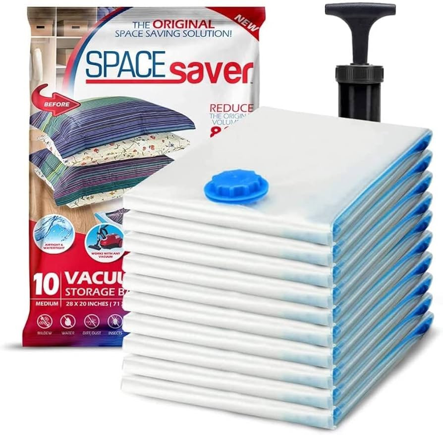 10 Pack Medium Vacuum Storage Bags for Comforters, Blankets & Clothes – Vacuum Sealed Compressi... | Amazon (US)