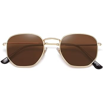 SOJOS Square Polarized Sunglasses Women Men Hexagonal Polygon SJ1072,Small | Amazon (US)