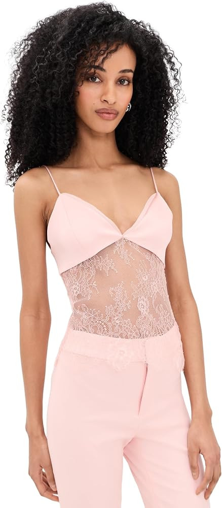 alice + olivia Women's Julietta Lace Trim Tank | Amazon (US)