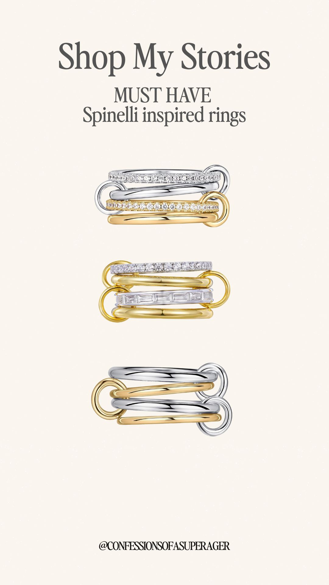 I found the chicest dupes for the iconic Spinelli Kilcollin stackable rings — same sculptural vibe, luxe feel, and mixed metal look without the investment price tag. Perfect for layering or gifting. 

 #LTKSaleAlert #LTKFindsUnder50 #LTKStyleTip