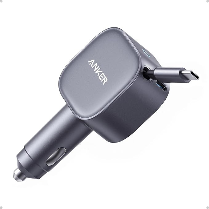 Anker Retractable USB-C Car Charger, 75W Max Fast Charging with Built-in Retractable Cable Car Ad... | Amazon (US)