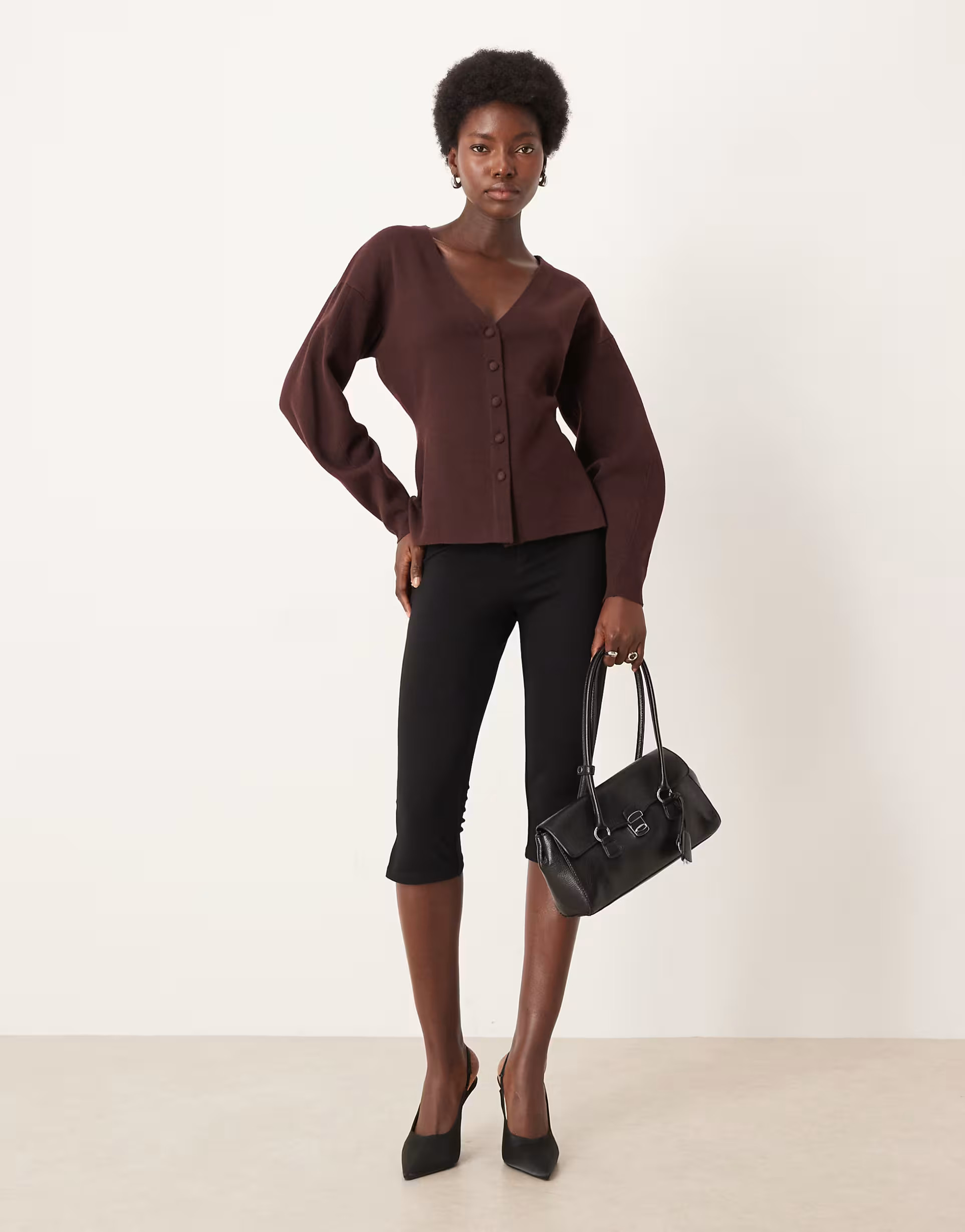 JDY fitted knitted cardigan in chocolate brown | ASOS | ASOS (Global)