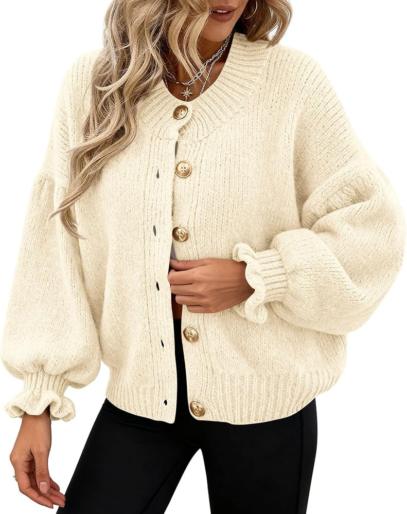 PRETTYGARDEN Womens Long Sleeve Chunky Knit Cardigan Sweaters | Amazon (US)