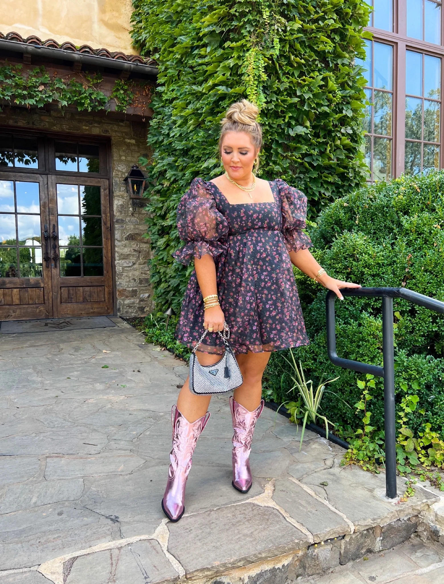 BuddyLove | Betsy Puff Sleeve Babydoll Dress | Floral Fantasy | BuddyLove