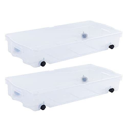Rubbermaid Cleverstore Under the Bed 70 Qt Wheeled 2-Pack, Clear Storage Bins with Latching Lids, Stackable, BPA-Free, Made in USA | Amazon (US)