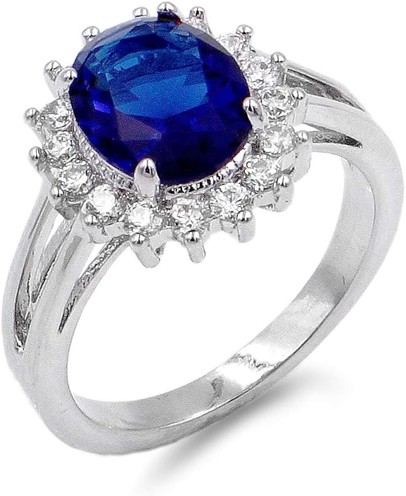 Lavencious Oval Round Shaped CZ Rings Wedding Party Statement Engagement Inspired Cocktails For W... | Amazon (US)