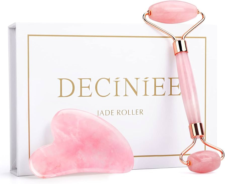 Deciniee Jade Roller and Gua Sha Set - Anti Aging Rose Quartz Face Roller Massager & Guasha Tool ... | Amazon (US)
